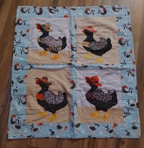 Sunbonnet Ducks Chickens Applique Hand Quilted Wallhanging Baby Blanket ... - $79.27