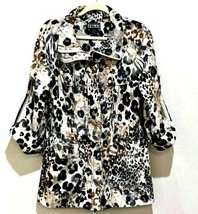 Animal Print Jacket Windbreaker Coat Size Med The Collective Works of Be... - $16.29