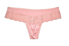 Victoria&#39;s Secret Lace Panties Thongs Large L New String Blush Pink Vs - £9.39 GBP