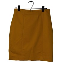 H&amp;M Mustard Yellow Pencil Skirt Above Knee Slit - US Size 8 / EUR Size 38 - £11.34 GBP