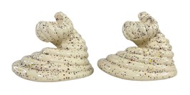 Set of 2 Cornucopia Candle Holders Horn of Plenty Ceramic Glazed Thanksgiving - £21.64 GBP