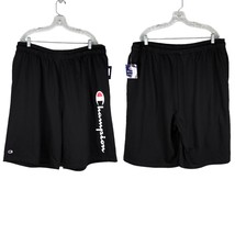 Champion Mens Shorts 2XL Big &amp; Tall Pockets Logo Cotton Black New - £21.67 GBP