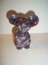 Fenton Glass Eggplant Purple Carnival Iridized Mouse Figurine NFGS Exclusive - £53.88 GBP