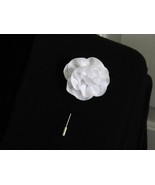 White lapel pin, mens boutonniere, grooms boutonniere, groomsmen, weddin... - $13.00