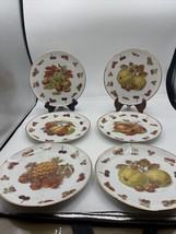 Royal Hanover HMS Germany R 03117 7.75&quot; Plates Fruits Gold Rim - $33.00