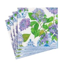 Caspari Hydrangeas and Porcelain Paper Cocktail Napkins - 20 Per Package - £7.56 GBP+