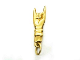 Hand Horns Evil Eye Ward Good Luck Charm Pendant 14k Gold 0.5 Grams - £95.12 GBP