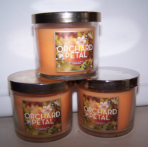 Slatkin &amp; Co Orchard Petal Scented Jar Candles wih Lids 4 oz each Lot of 3 - £23.59 GBP