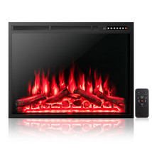 34&quot; Electric Fireplace Insert Heater Log Flame Effect w/ Remote Control 1500W - £276.51 GBP