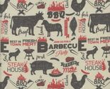 Cotton BBQ Food Cooking Grilling Cotton Fabric Print by the Yard D575.10 - $12.95