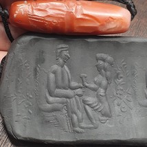 Antique Love Story of Roman King Intaglio Agate Bead Stamp or Seal. - £152.23 GBP