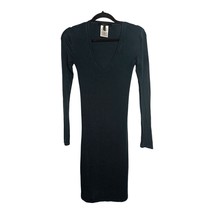 BCBG Womens Tee T Shirt Dress Size S Small Dark Green Long Sleeve Thin V Neck - £13.42 GBP