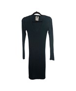 BCBG Womens Tee T Shirt Dress Size S Small Dark Green Long Sleeve Thin V Neck - $16.82