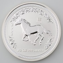 2002 Lunaire Année De Le Cheval Australien 1/2 .5 Demi Once 999 Argent B... - €94,92 EUR