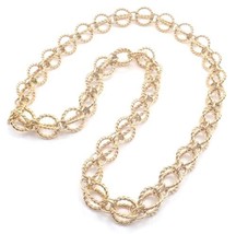 Tiffany &amp; Co Schlumberger Circle Rope 18k Yellow Gold Long 23&quot; Link Necklace - £17,398.54 GBP