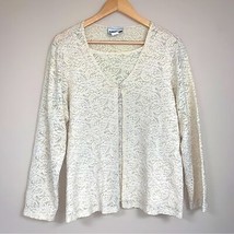 Lace Cream Cardigan Top Set Women’s 14/16 Blouse Shirt Professional Dres... - $28.71