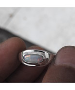 Natural Mintabie Solid Opal Sterling Silver Ring - $71.99