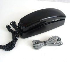 AT&amp;T Trimline 210 Telephone Push Button Corded Desk Or Wall Mount Black - $9.69