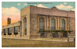 Union Station Wichita Kansas Vintage Linen Postcard - £3.08 GBP