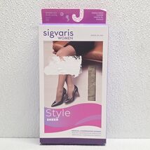 Sigvaris Women Style Sheer Thigh High Open Toe ML 30-40 mmhg Honey Tan - $49.40