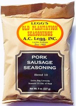 Blend # 10 Legg&#39;s Old Plantation PORK SAUSAGE SEASONING 8 oz Bag No 25 A... - $27.93