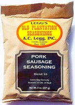 Blend # 10 Legg&#39;s Old Plantation PORK SAUSAGE SEASONING 8 oz Bag No 25 A... - $23.23