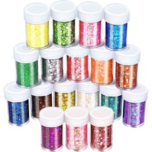 Chunky Glitter, 18 Jars Glitter, Mixed Fine Chunky Glitter For Crafts, Craft Gli - £14.64 GBP