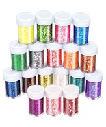 Chunky Glitter, 18 Jars Glitter, Mixed Fine Chunky Glitter For Crafts, C... - $17.32