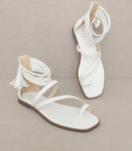 Oasis Society - Abril White Strappy Ankle Wrap Sandal - £22.65 GBP