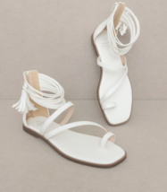 Oasis Society - Abril White Strappy Ankle Wrap Sandal - $29.00