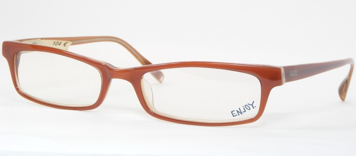 Enjoy E 6005 B Marrone Caramello Occhiali da Sole Montatura IN Plastica ... - $56.42