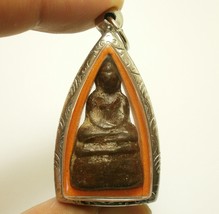 Phra Chiangsan beautiful Lord Buddha amulet pendant real Powerful magic antique  - £553.86 GBP
