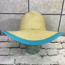 Tropical Trends Hat Womens One Size 100% Paper Straw Wide Brim Floppy Bl... - $24.74
