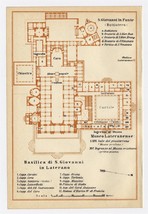 1928 Original Vintage Plan Of Papal St. John Lateran Basilica / Rome Italy - $24.98