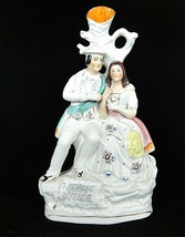 Victorian Staffordshire Flat Back Spill Vase Robert Burns &amp; Mary Campbell 12&quot; - £48.06 GBP