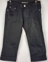 Miss Love Jeans Pants Womens Size 27 Black Straight Leg Cuffed Capris - £17.33 GBP