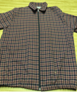 Women&#39;s vintage jacket zipper front side pockets multi color plaid pattern - $366.29 MXN