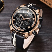 LIGE New Mens Watches Top Brand Luxury Chronograph Men Watch Leather Luxury Wate - £55.94 GBP