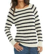 Womens Sweater Chaps Black White Striped Long Sleeve Boat Neck $69 NEW-s... - £26.17 GBP