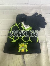 Teenage Mutant Ninja Turtles Knit Youth Kids Beanie Hat Cap With Gloves Set OSFM - £15.74 GBP