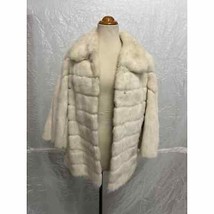 White Vintage Funky 1970s Women&#39;s Fur Coat, Flared Bell Sleeves - $98.99