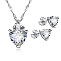 FAMSHIN Elegant Cubic Zircon Jewelry Sets for Women Wedding Party Romantic Love  - £8.99 GBP