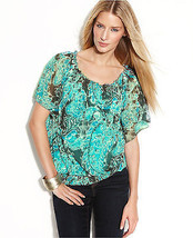 NWT- INC ~MEDIUM~ Exotic Paisley 2-Piece Top &amp; Camisole MED Flutter Sleeve - £28.76 GBP
