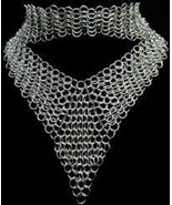 Aluminum Women Necklace,Silver Color Chain mail Neck piece Handmade Wove... - £58.50 GBP+