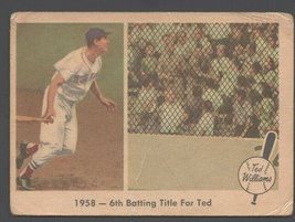 1959 FLEER TED WILLIAMS # 62 6th BATTING TITLE FOR TED BOSTON RED SOX  - £3.78 GBP