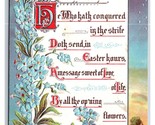 Easter Greetings Foiled Flowers Calligraphy Embossed DB Postcard H27 - £4.52 GBP