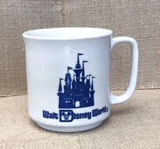 Vintage Walt Disney World White Blue Cinderella Castle Coffee Mug Cup - £3.12 GBP