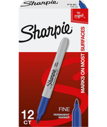Sharpie Permanent Markers, Fine Point, Blue, 12 Count - €14,58 EUR