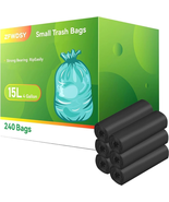 Small Trash Bags 0.6Mil Thicken 4 Gallon 15L Garbage Bags 240 Counts Tra... - £20.08 GBP