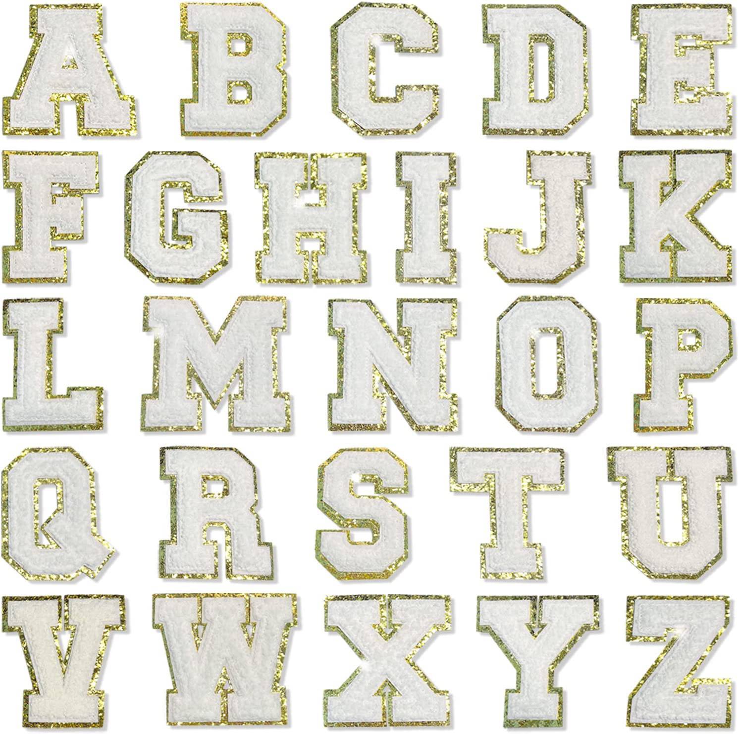 White Self Adhesive Chenille Letters Patches - $1.99